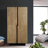 Iconic Designer Light Oak 2 Door Tall Cabinet - Pendle Village Furniture